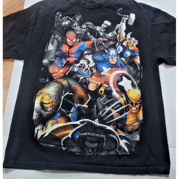Vintage 2000s Marvel Mad Engine Spiderman Venom X-Men DrDoom Comic Tee XL - Picture 1 of 6